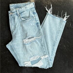 H&M Distressed Light Blue “Boyfriend” Jeans
